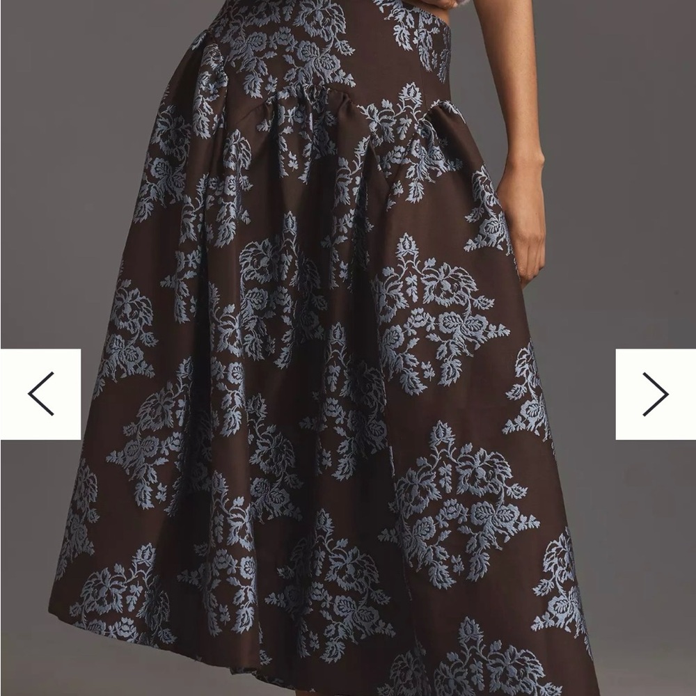 NWT By Anthropologie Brocade Midi Skirt size 16 - Picture 4 of 9
